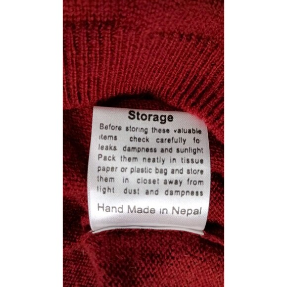 Luxury Santosh Oversized Cashmere Sweater Off the Shoulder Red Size M Slouchy - Picture 10 of 12
